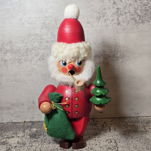 Christian Ulbricht Incense Smoker Santa Claus Germany W Pipe & Tree Erzebirge - Picture 1 of 8